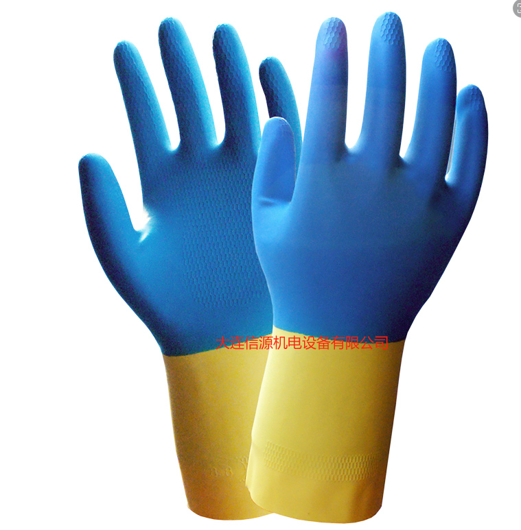 橡膠雙色防化手套